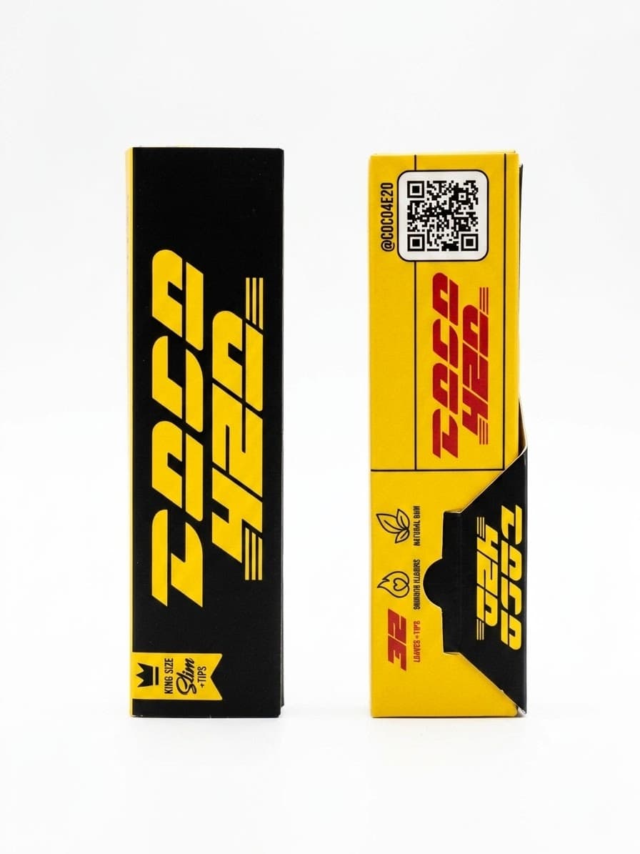 Confezioni KING SIZE SLIM, fronte nero e retro giallo